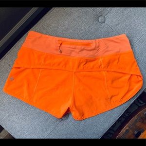 Lululemon Speed Up Short Size 4 Orange